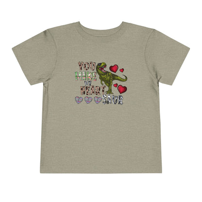 Toddler Tee — "You Make My Heart-Saur" Dinosaur Valentine Shirt
