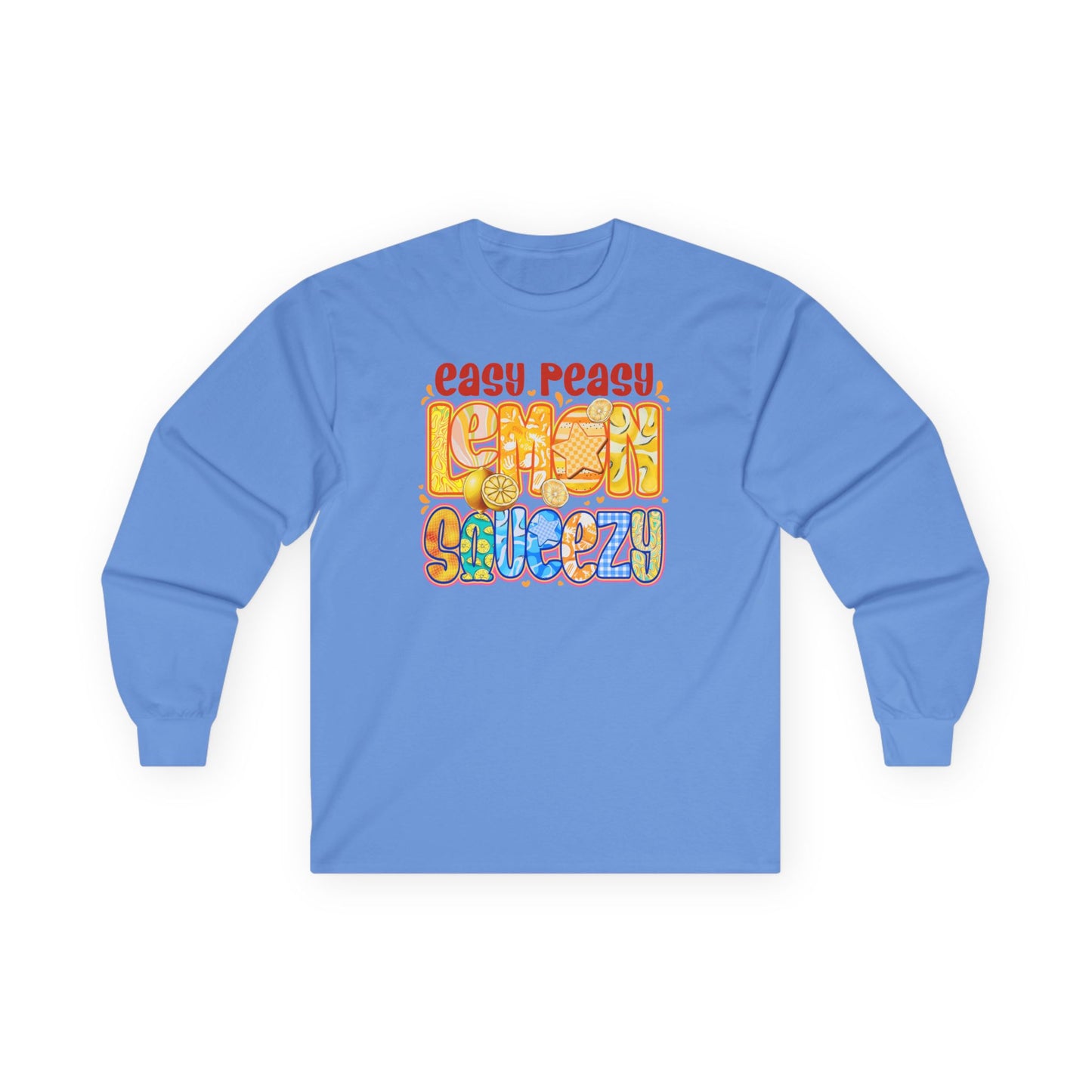 Easy Peasy Lemon Squeezy Long Sleeve Tee — Retro Colorful Graphic Shirt