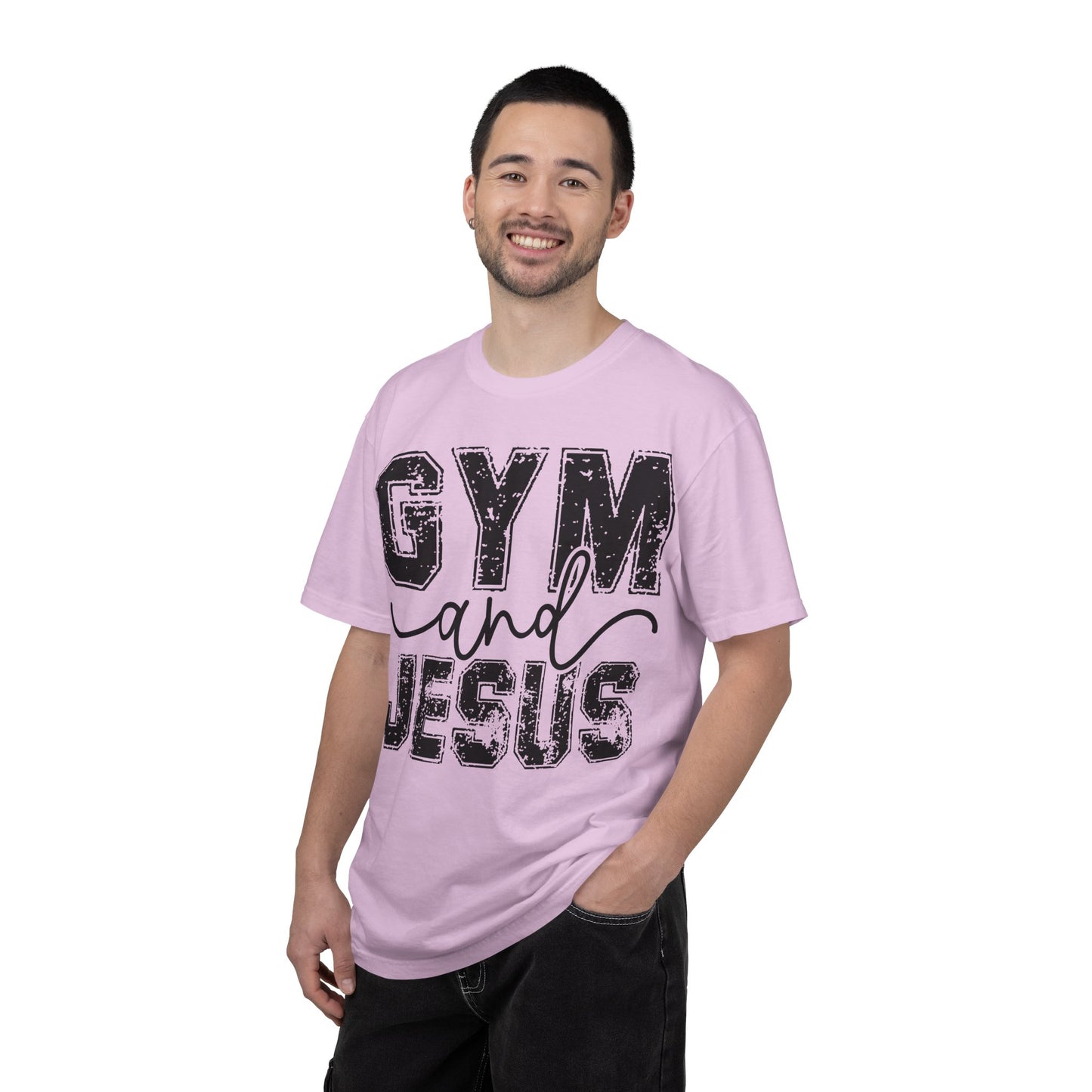 Gym and Jesus T-Shirt – Faith & Fitness Graphic Tee- COMFORT COLORS