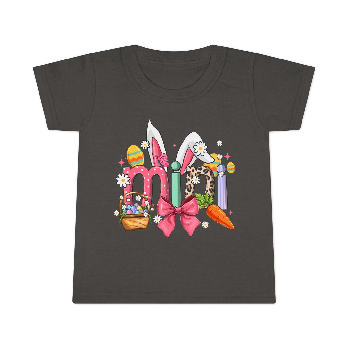 Easter Bunny Letters Toddler T-Shirt — Cute Spring Easter Egg & Carrot Design