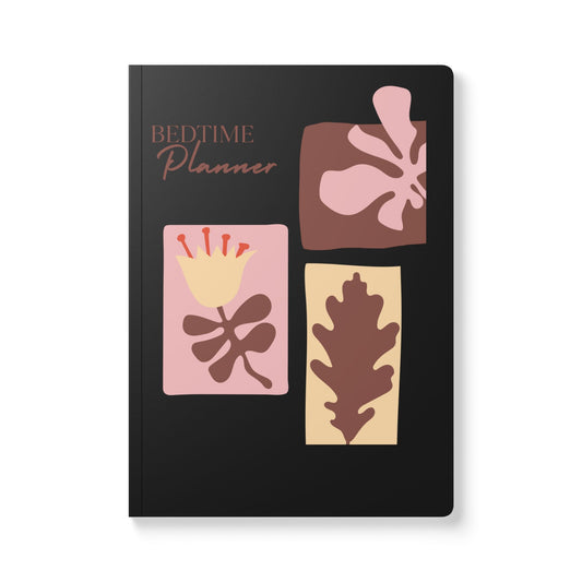 Bedtime Planner Softcover Journal — Floral Blocks Sleep Routine Notebook