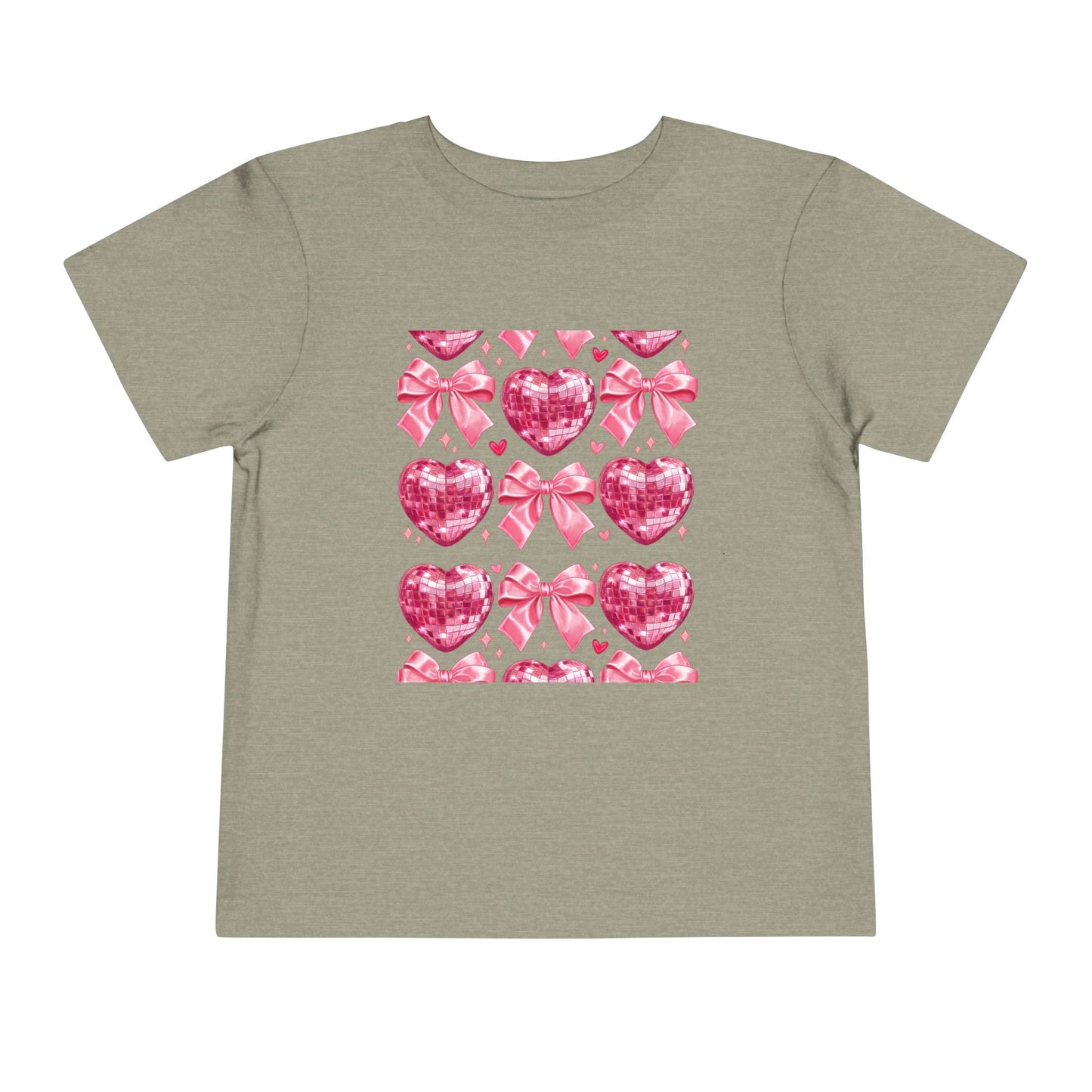 Toddler Tee - Pink Heart & Bow Pattern Valentine Shirt