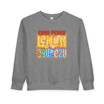 Toddler Sweatshirt - "Easy Peasy Lemon Squeezy" Colorful Retro Graphic