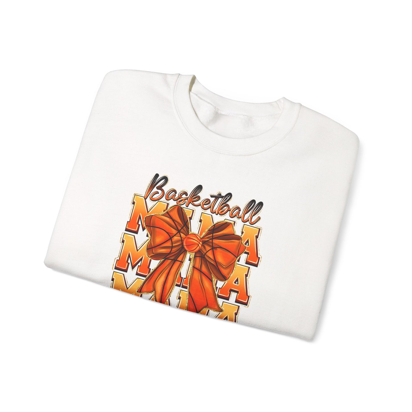 Basketball Mama Sweatshirt — Orange Ribbon Court Mom Crewneck