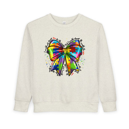 Rainbow Bow Toddler Sweatshirt — Colorful Tie-Dye Bow Graphic for Kids