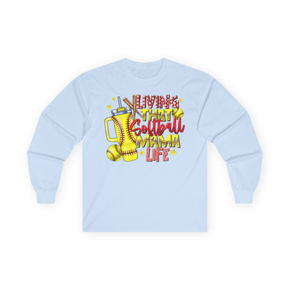 Softball Mama Life Long Sleeve Tee – "Living That Softball Mama Life" Graphic
