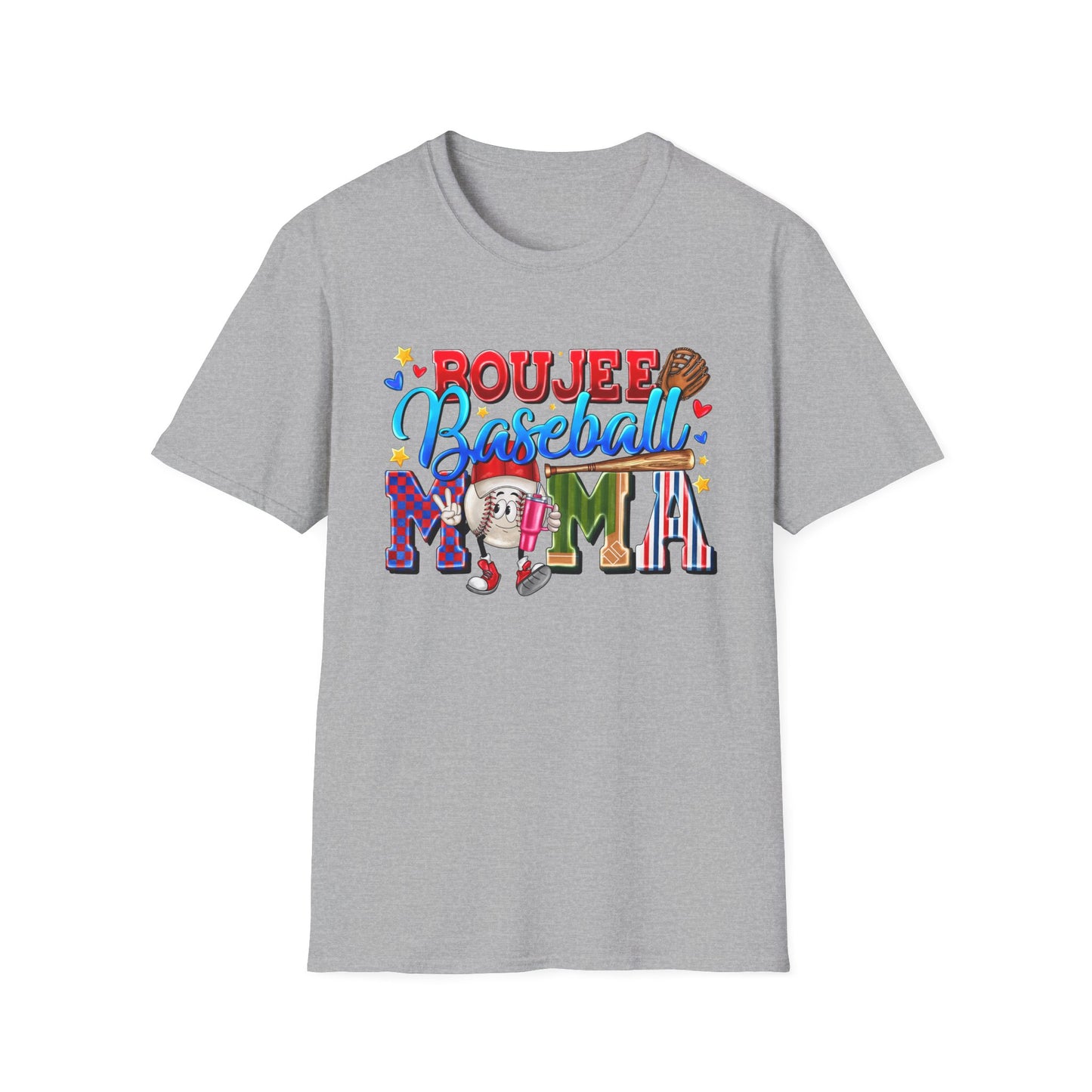 Rough & Rowdy Baseball Mama T-Shirt – Colorful Mom Baseball Shirt
