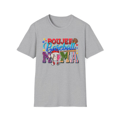 Rough & Rowdy Baseball Mama T-Shirt – Colorful Mom Baseball Shirt
