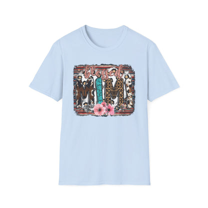 T-Shirt — 'Mama' Leopard & Floral Graphic Tee