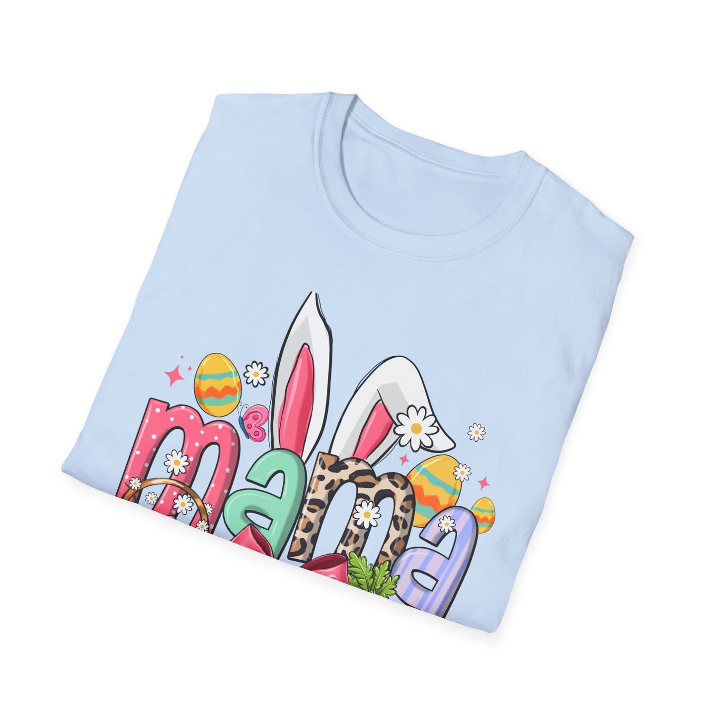 Mama Easter Bunny T-Shirt — Cute Spring Mom Tee with Bunny Ears & Eggs