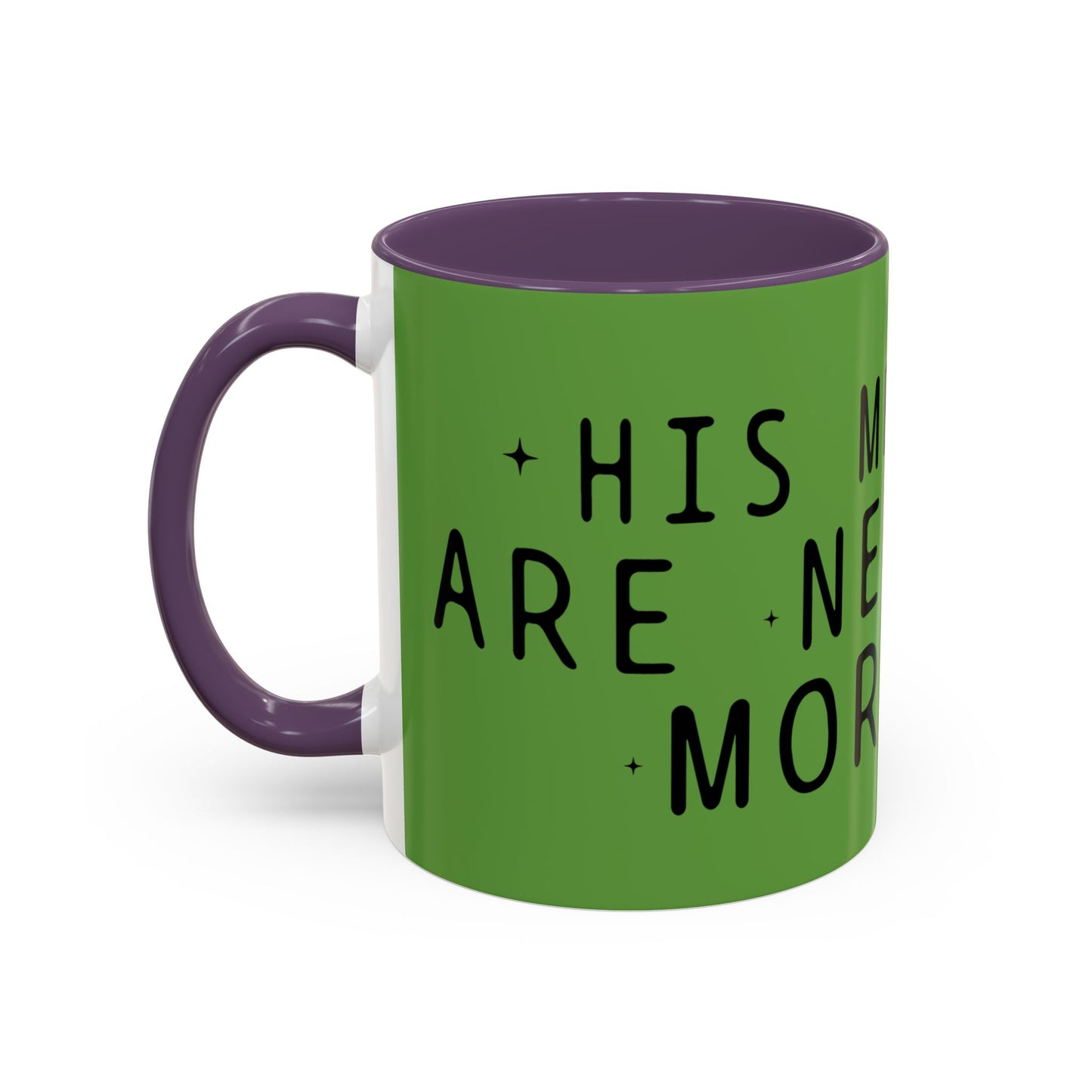 Green Accent Coffee Mug — "New Mercies Every Morning" Inspirational Tea & Coffee Cup