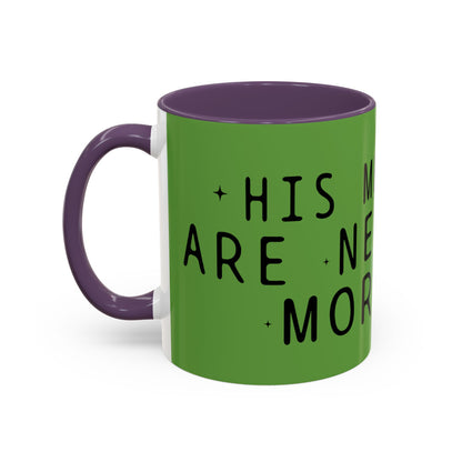 Green Accent Coffee Mug — "New Mercies Every Morning" Inspirational Tea & Coffee Cup