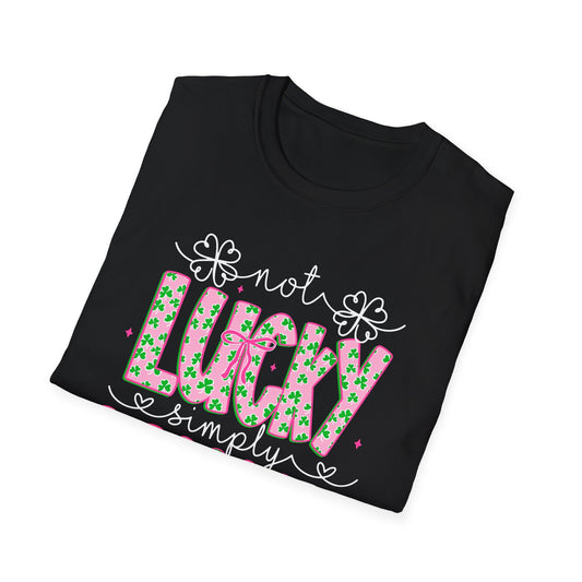 Lucky Simply Blessed T-Shirt — "Not Lucky, Simply Blessed" Christian St. Patrick's Tee
