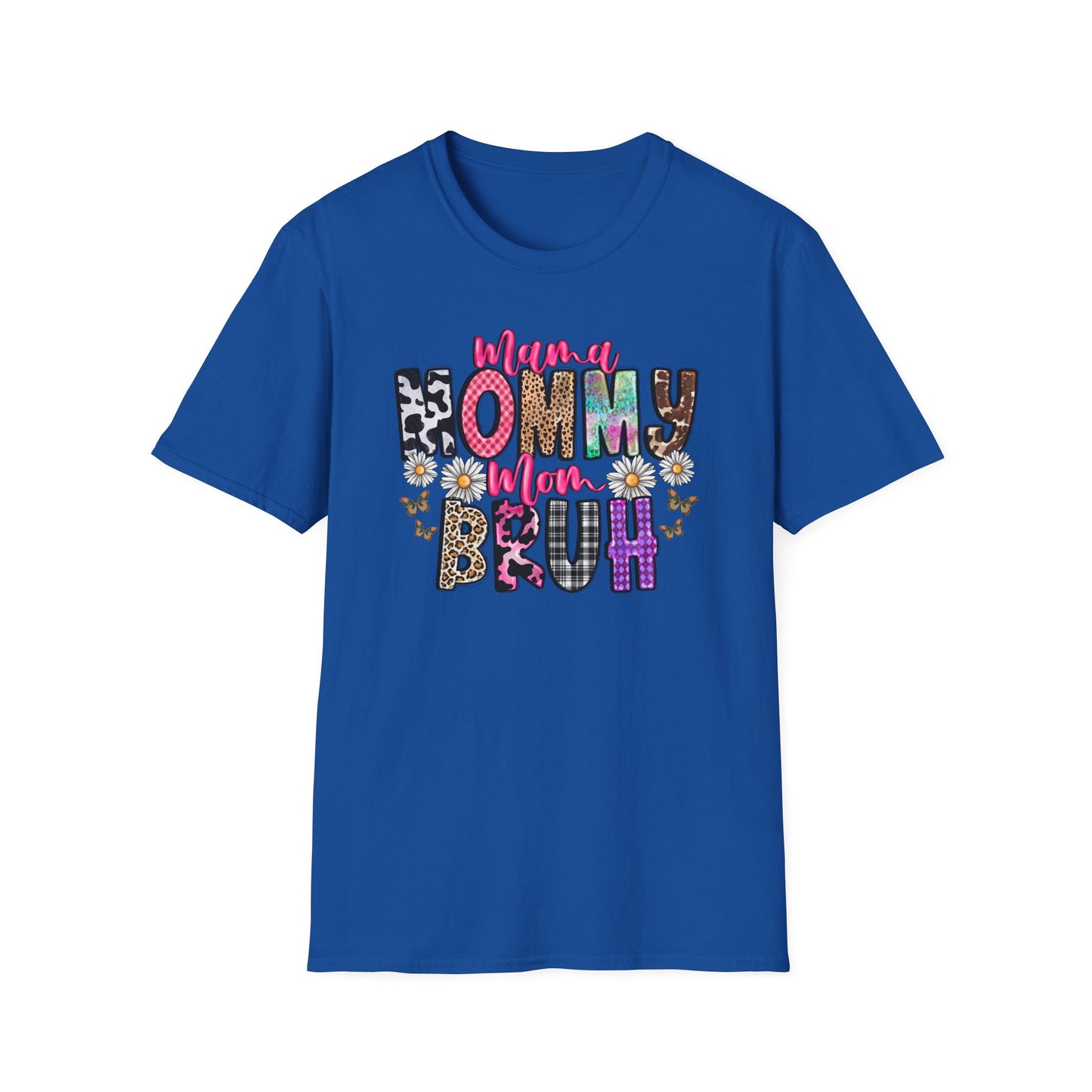 Mommy Brűh Graphic T-Shirt — Colorful Leopard & Floral Mom Shirt