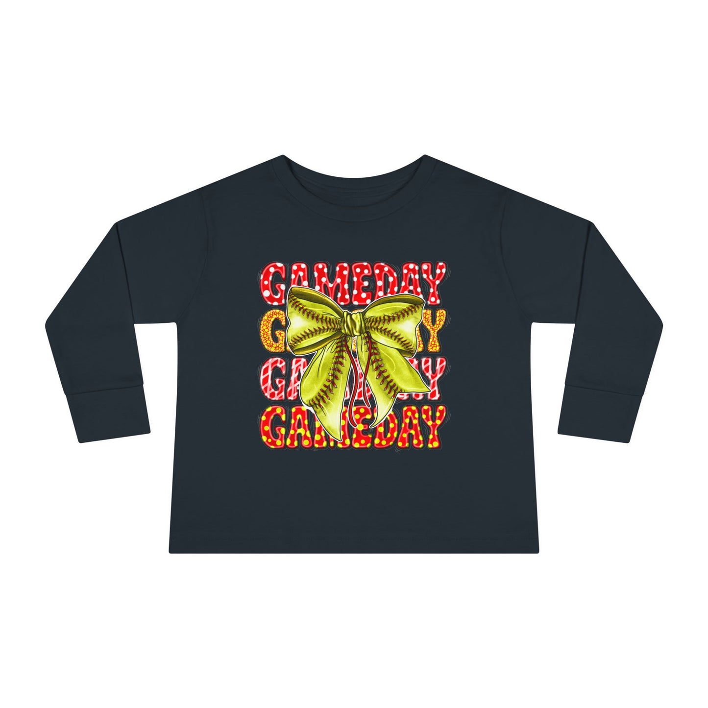 Gameday Toddler Long Sleeve Tee – Cheer Bow Football Fan Shirt