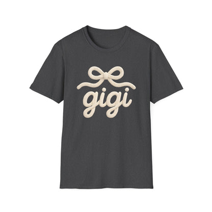 Gigi Script Bow T-Shirt — Cute Grandma Gigi Gift
