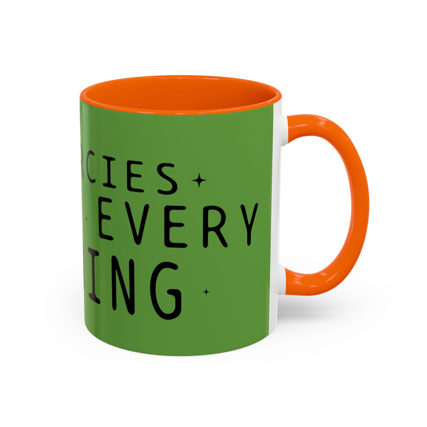 Green Accent Coffee Mug — "New Mercies Every Morning" Inspirational Tea & Coffee Cup
