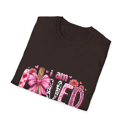 I Am Loved John 3:16 T-Shirt — Pink Floral Christian Faith Tee