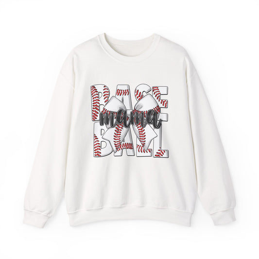 Baseball Mom Crewneck Sweatshirt — 'Base Mom' Graphic Pullover