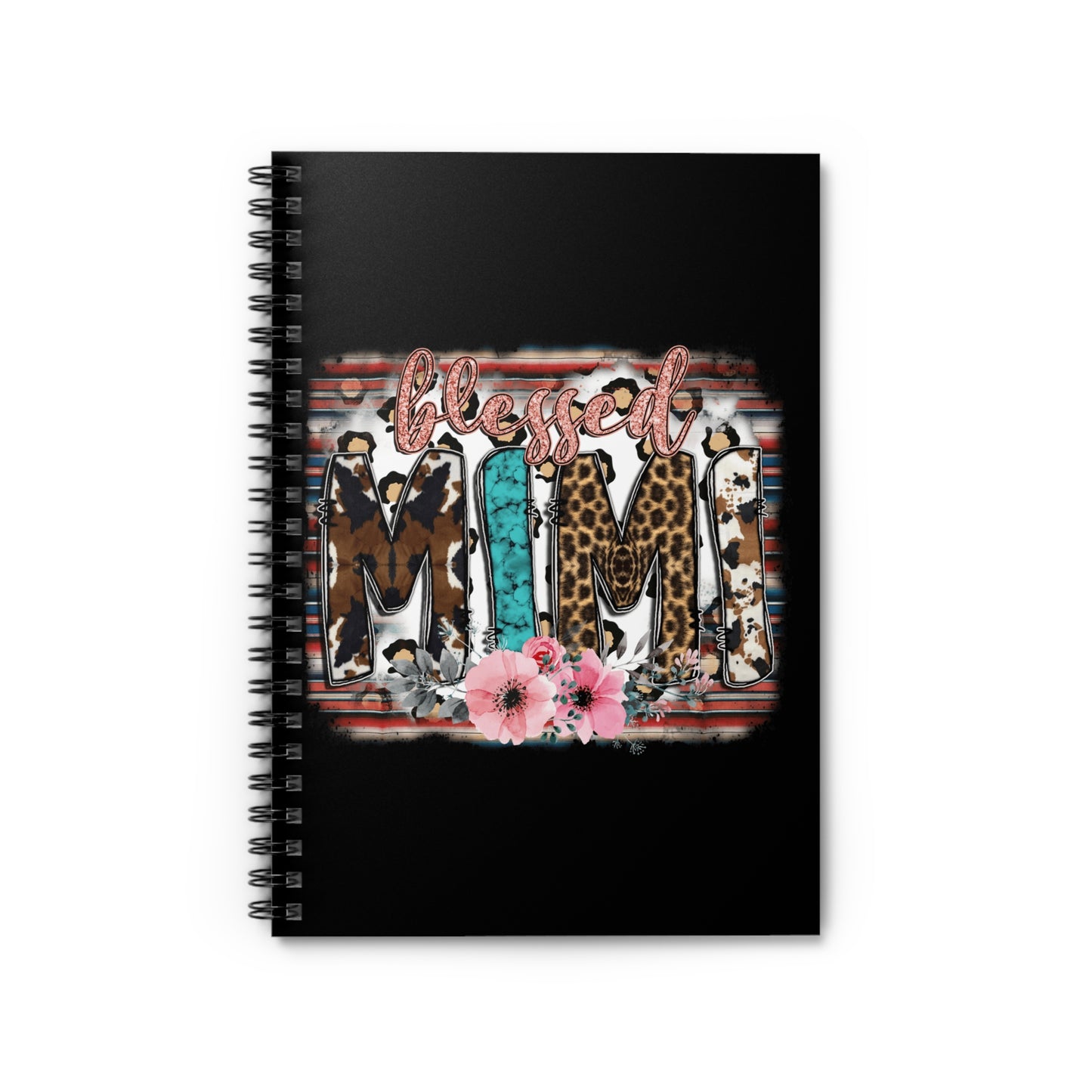 Blessed Mom Spiral Notebook — Leopard & Floral Journal for Mothers