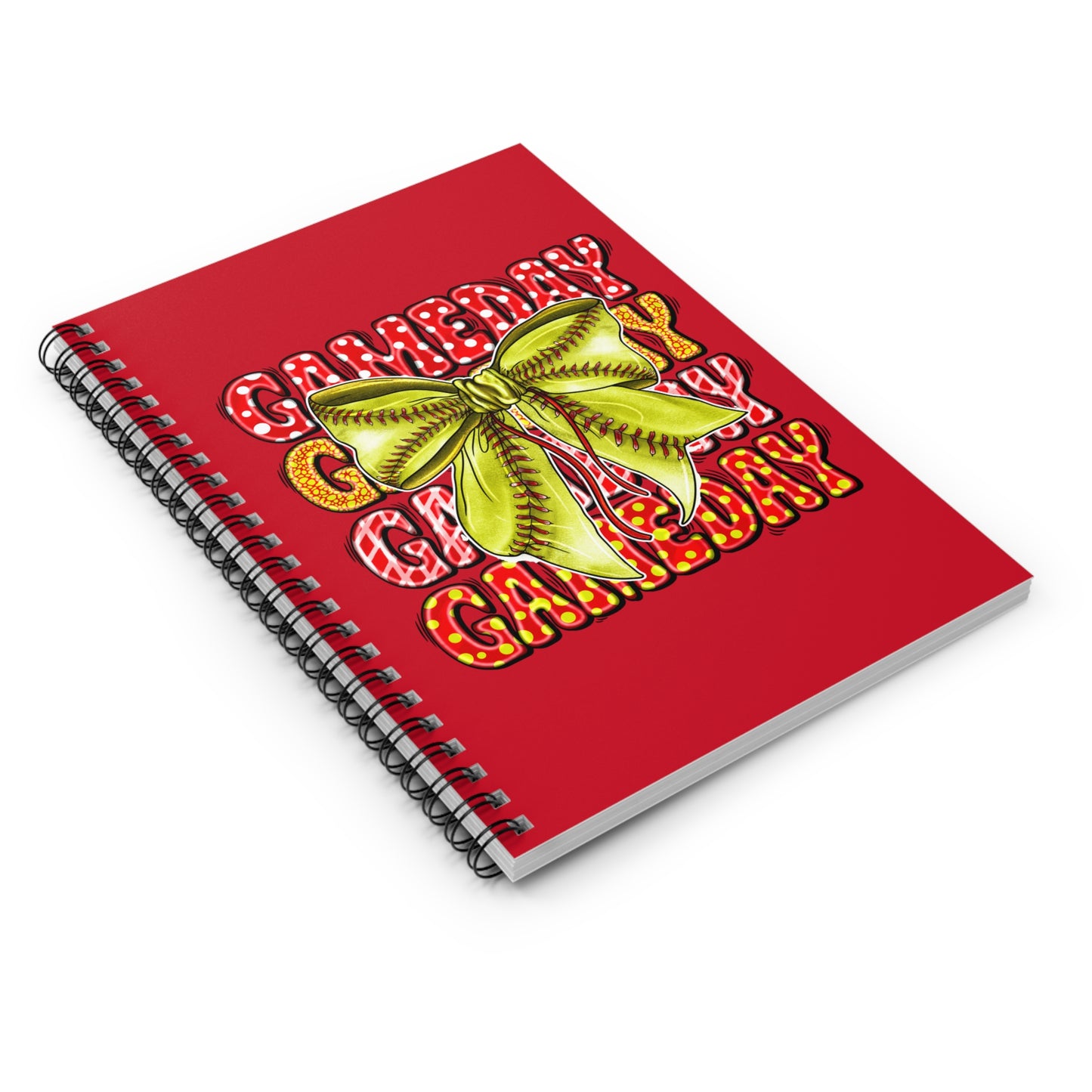 Gameday Cheer Spiral Notebook — 'GAMEDAY' Graphic with Yellow Bow