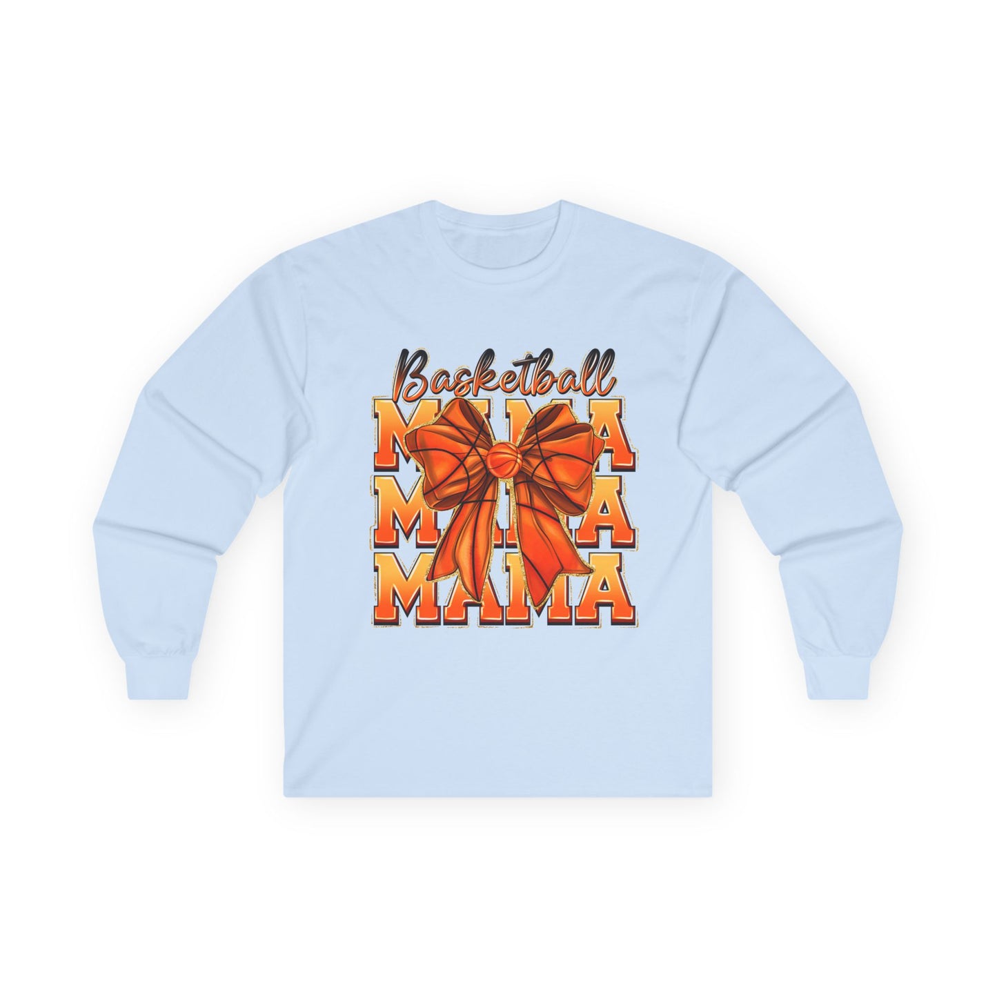 Basketball Mama Long Sleeve Tee — Orange Bow Mom Shirt