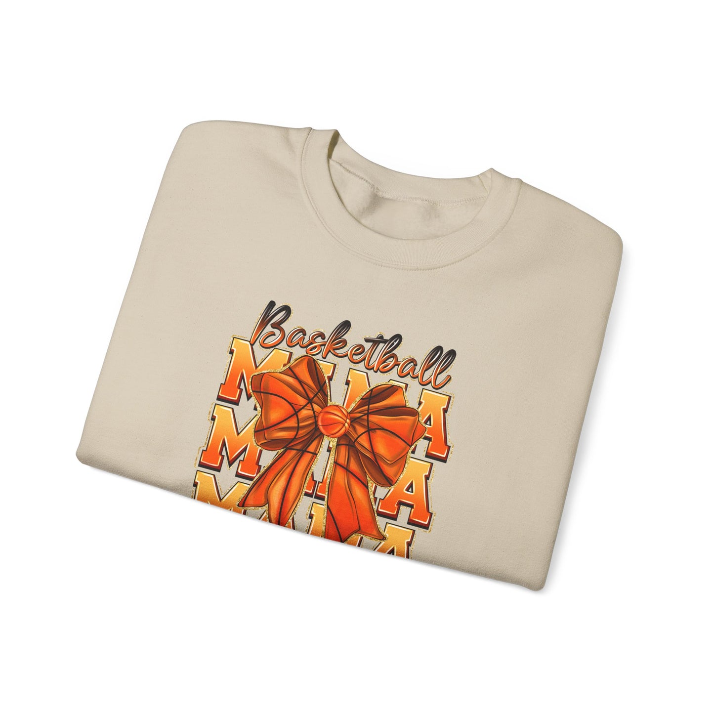 Basketball Mama Sweatshirt — Orange Ribbon Court Mom Crewneck