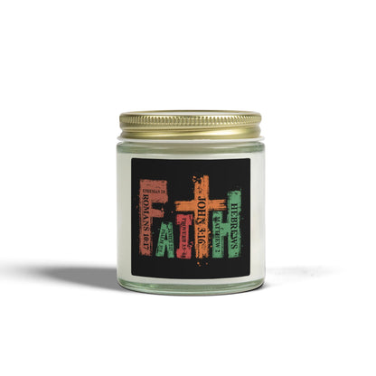 Scripture Word Art Candle — Coconut Apricot Scented Jar (4oz/9oz)