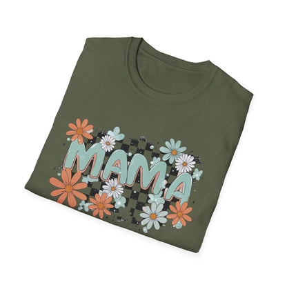 Mama Floral Checkerboard T-Shirt