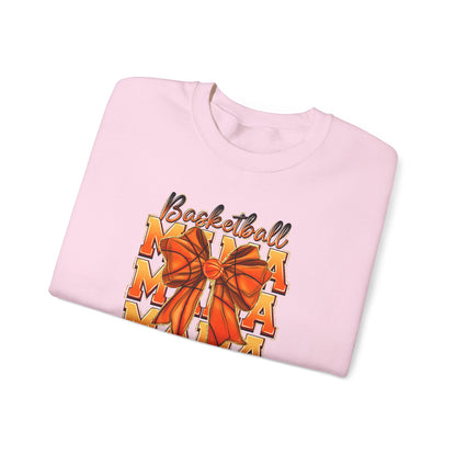 Basketball Mama Sweatshirt — Orange Ribbon Court Mom Crewneck