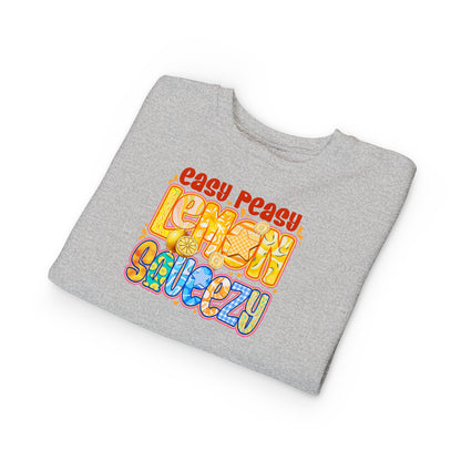 Toddler Sweatshirt - "Easy Peasy Lemon Squeezy" Colorful Retro Graphic