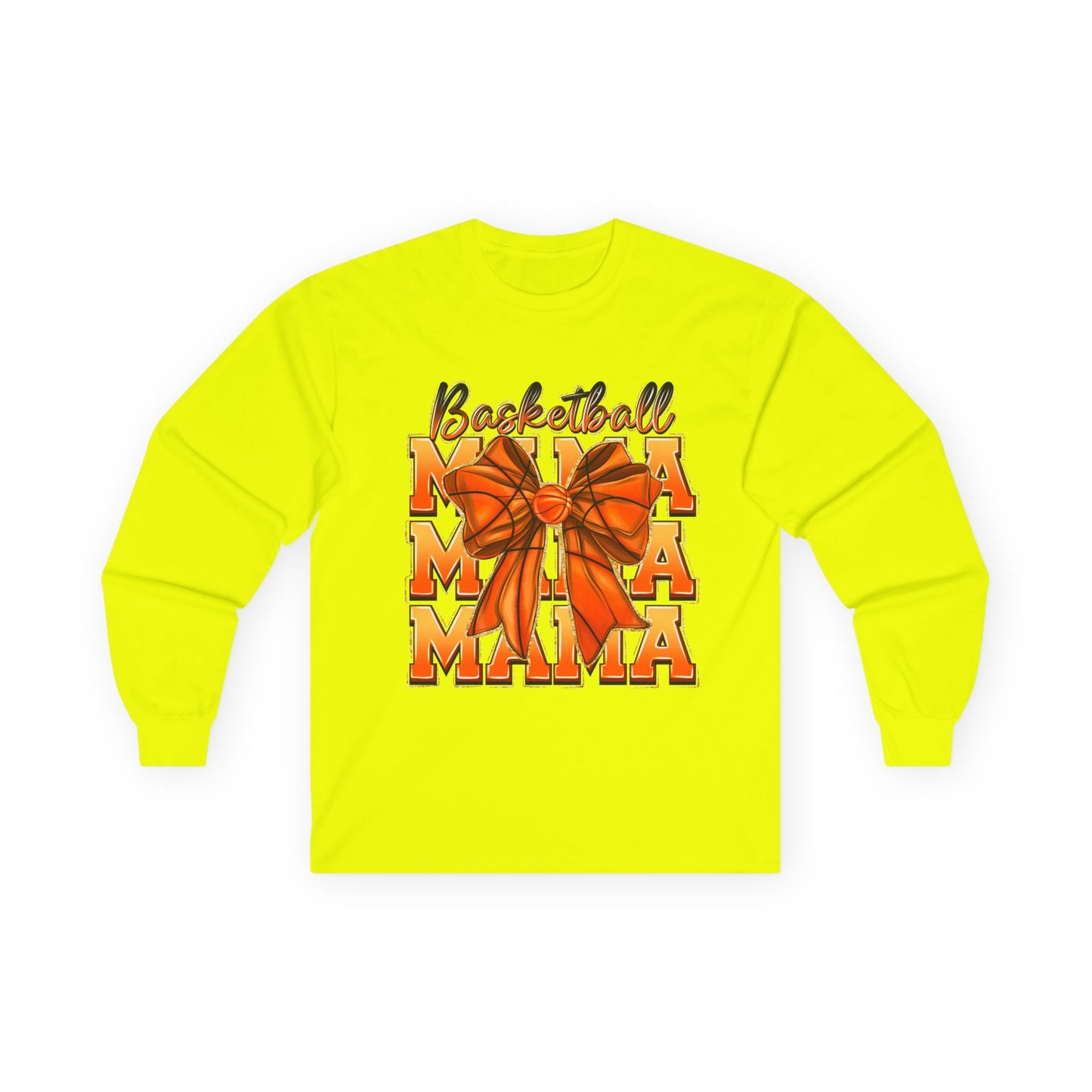 Basketball Mama Long Sleeve Tee — Orange Bow Mom Shirt
