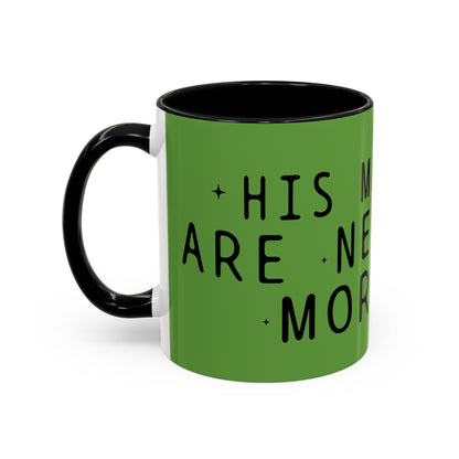 Green Accent Coffee Mug — "New Mercies Every Morning" Inspirational Tea & Coffee Cup