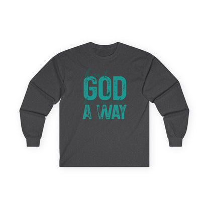 Long Sleeve Tee — 'But God Made A Way' Inspirational Faith Shirt