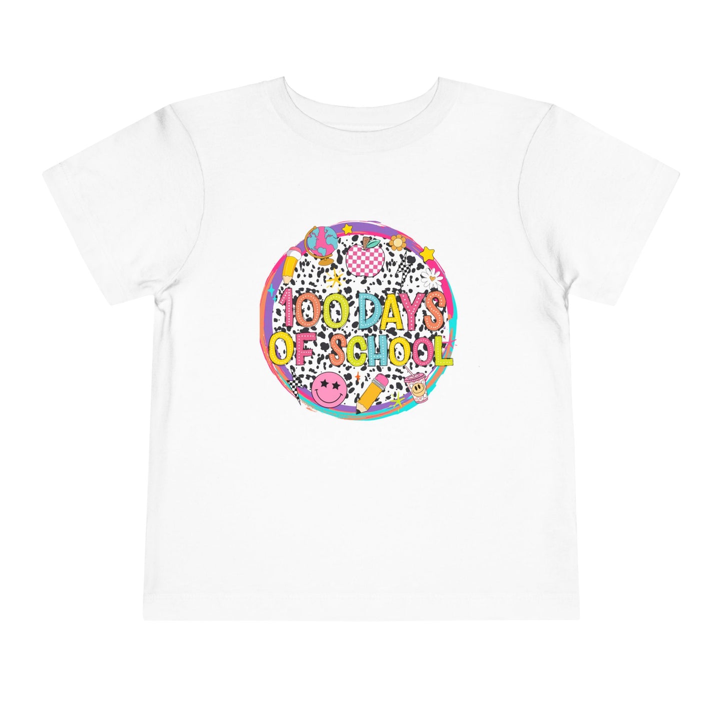 Toddler Tee — "100 Days of School" Colorful Celebration Shirt