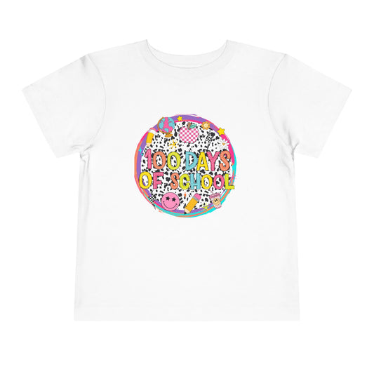 Toddler Tee — "100 Days of School" Colorful Celebration Shirt