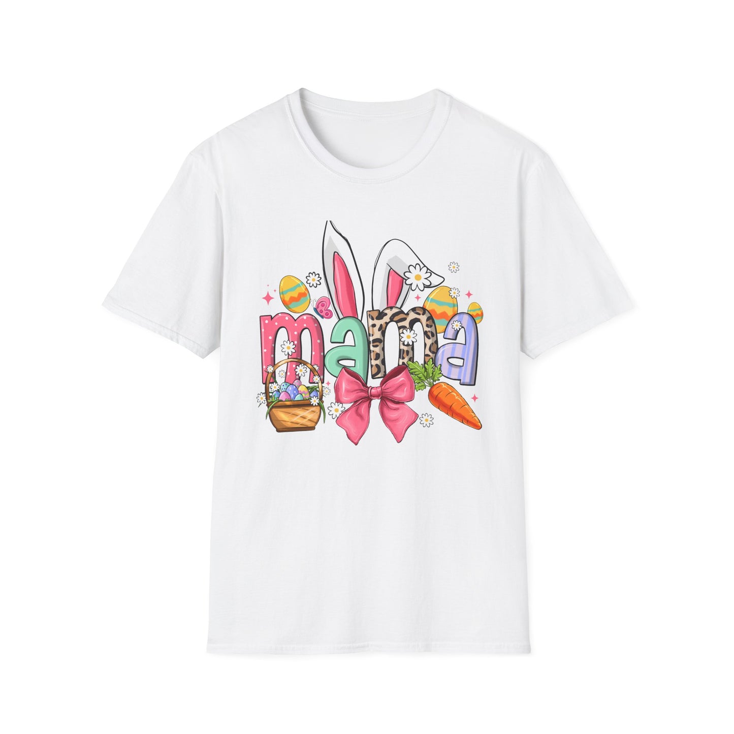 Mama Easter Bunny T-Shirt — Cute Spring Mom Tee with Bunny Ears & Eggs