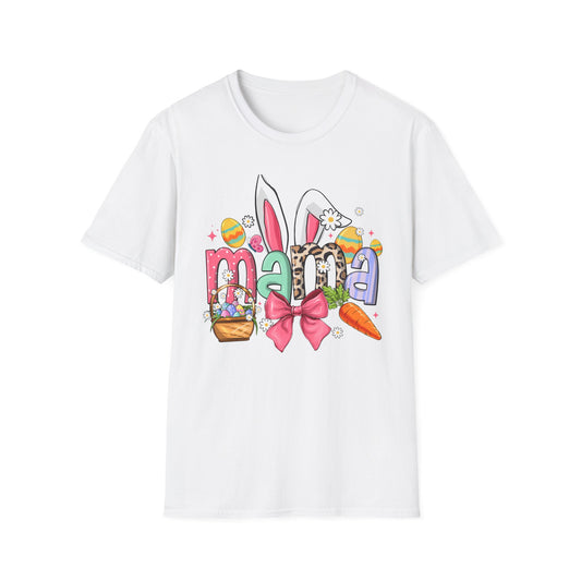 Mama Easter Bunny T-Shirt — Cute Spring Mom Tee with Bunny Ears & Eggs
