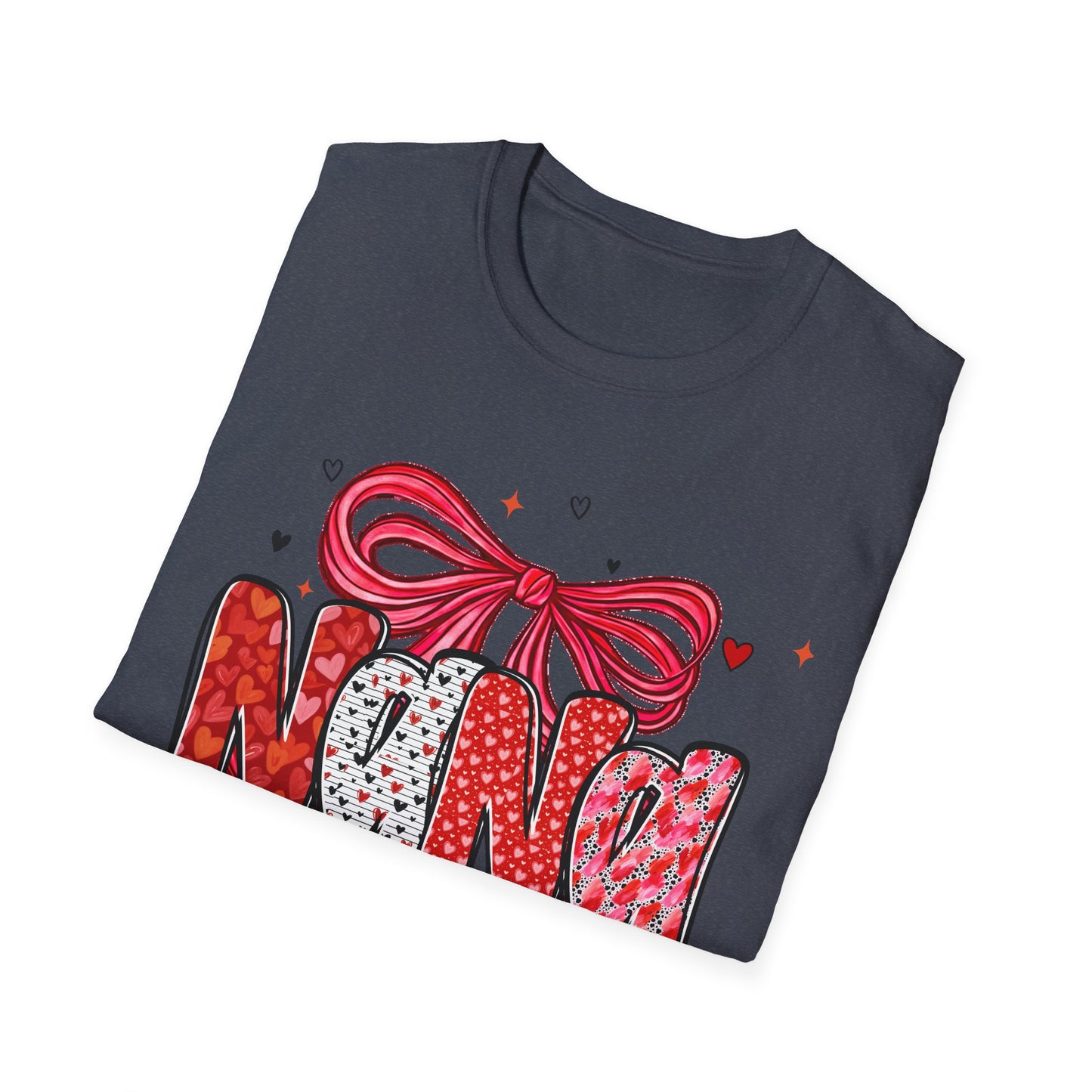 Nana Valentine Tee — Cute Bow & Heart Graphic "Nana" T-Shirt