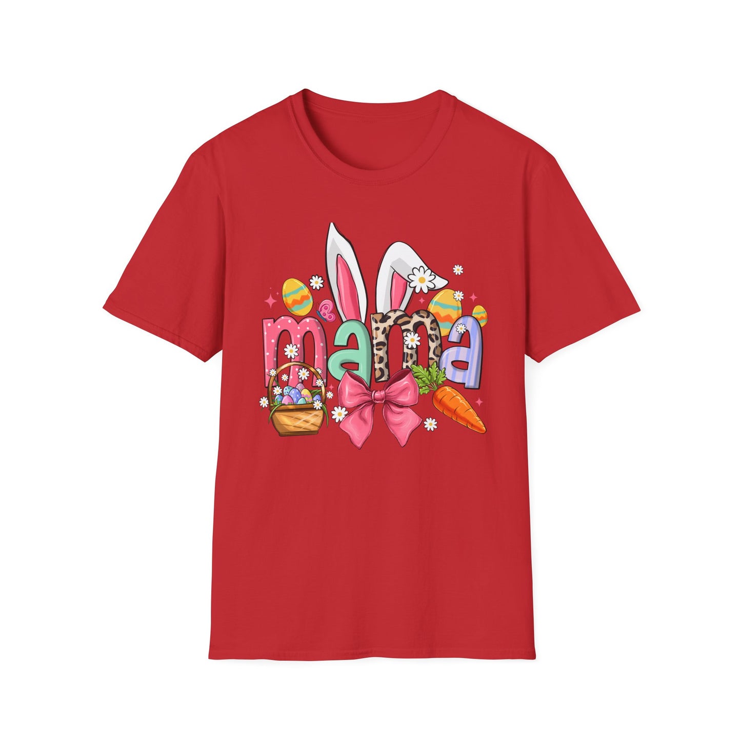Mama Easter Bunny T-Shirt — Cute Spring Mom Tee with Bunny Ears & Eggs