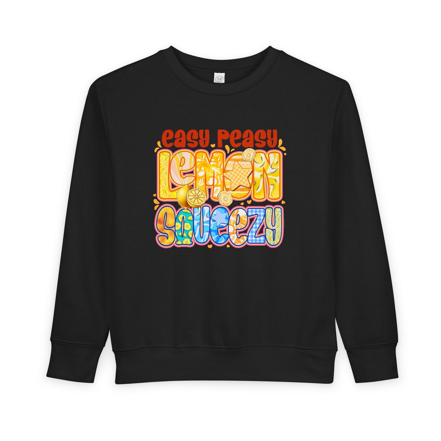 Toddler Sweatshirt - "Easy Peasy Lemon Squeezy" Colorful Retro Graphic