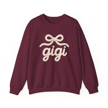 Gigi Cozy Crewneck Sweatshirt – Soft Script Bow Graphic