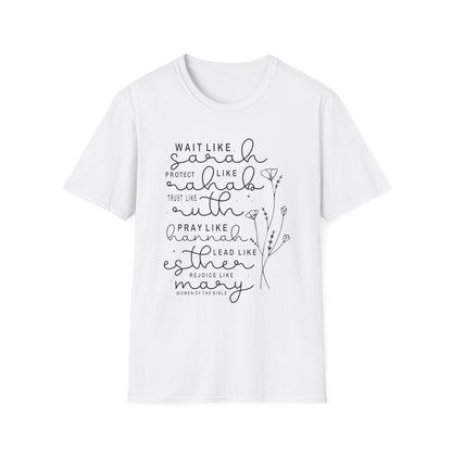 Biblical Women Inspirational T-Shirt — "Wait Like Sarah" Scripture Tee