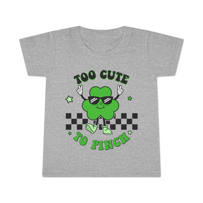Toddler T‑Shirt — "Too Cute to Pinch" Shamrock St. Patrick’s Day Tee