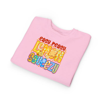 Toddler Sweatshirt - "Easy Peasy Lemon Squeezy" Colorful Retro Graphic