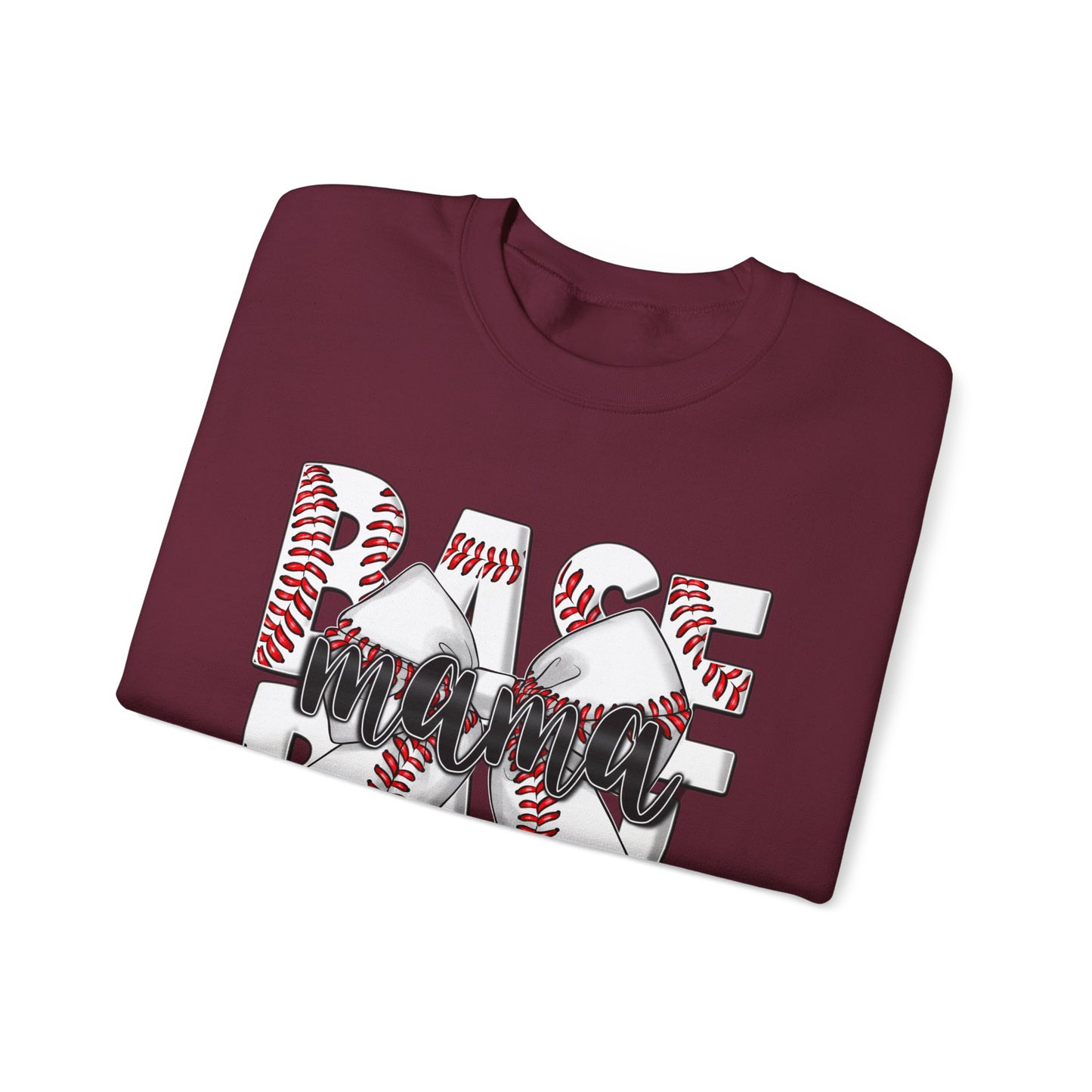 Baseball Mom Crewneck Sweatshirt — 'Base Mom' Graphic Pullover