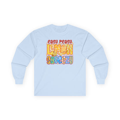Easy Peasy Lemon Squeezy Long Sleeve Tee — Retro Colorful Graphic Shirt