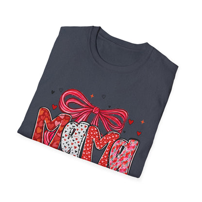 Mama Heart Graphic T-Shirt — Cute Floral ‘MAMA’ Design with Ribbon (Mother’s Day Gift)