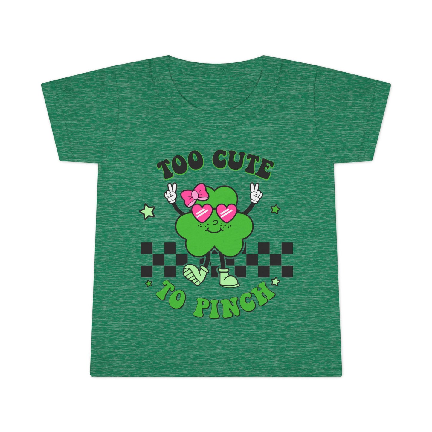 Toddler T-shirt — "Too Cute to Pinch" St. Patrick's Day Shamrock Tee