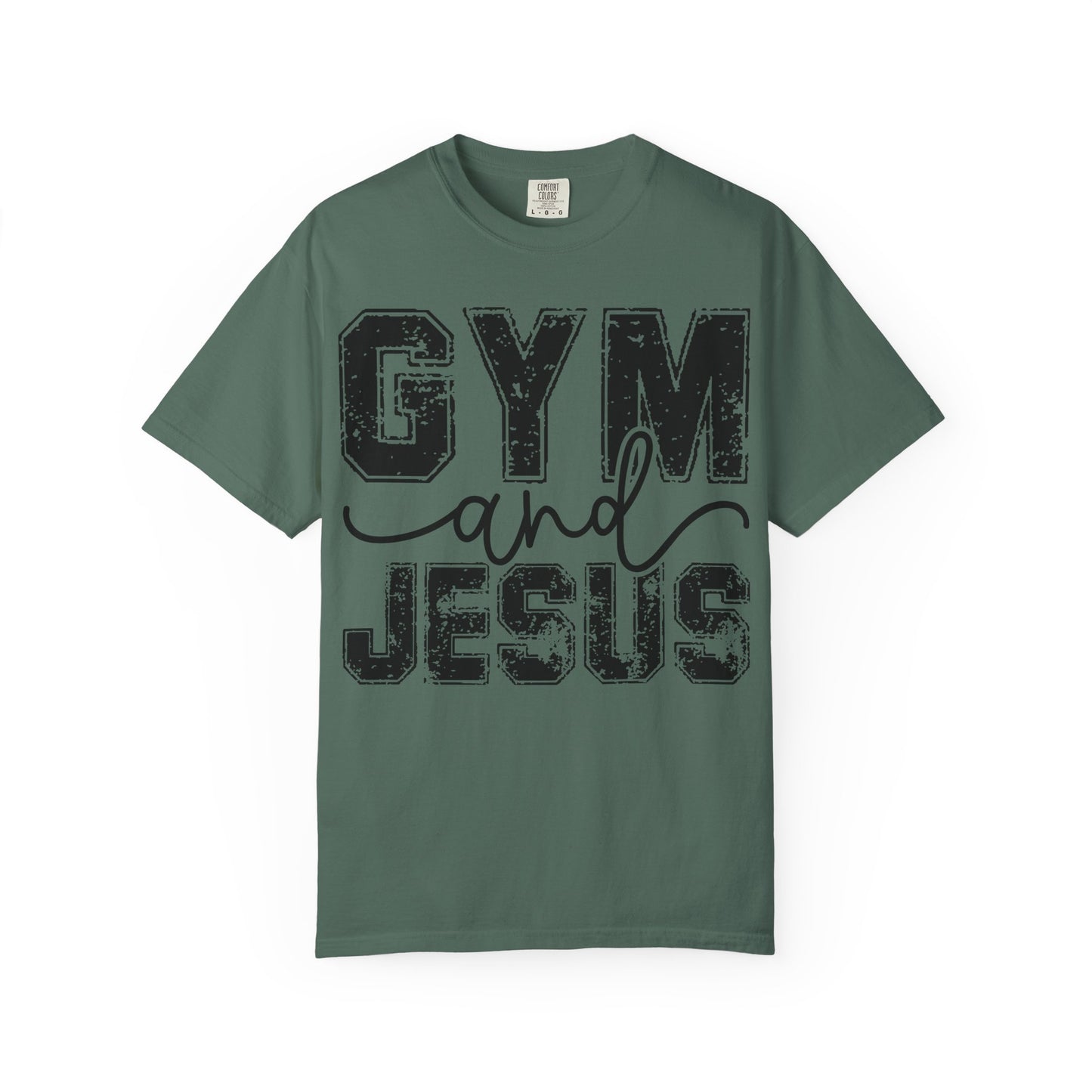 Gym and Jesus T-Shirt – Faith & Fitness Graphic Tee- COMFORT COLORS
